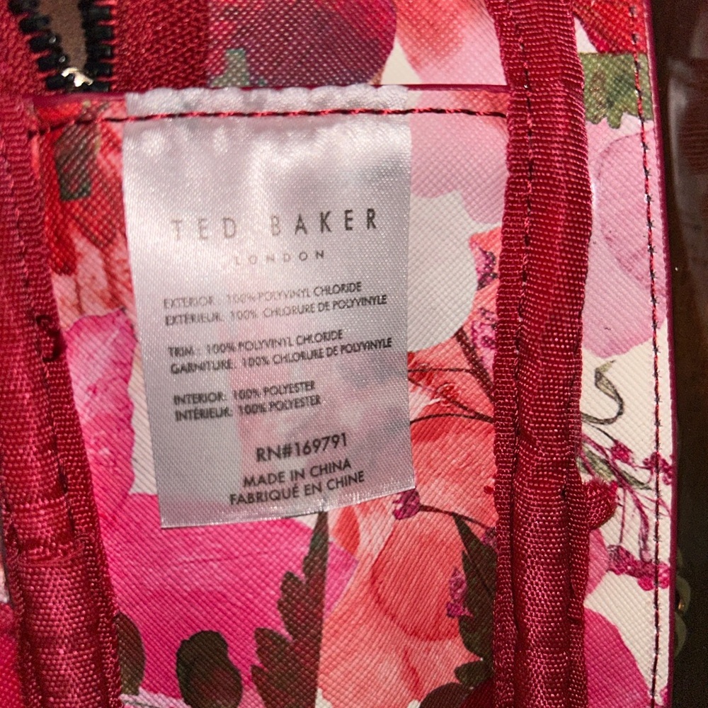 Ted Baker NWOT Floral Clear Cosmetic Bag w/unbranded chain - Picture 8 of 9